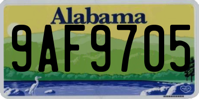 AL license plate 9AF9705