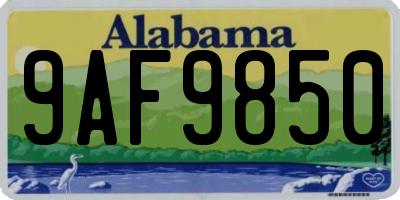 AL license plate 9AF9850