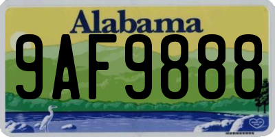 AL license plate 9AF9888
