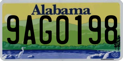 AL license plate 9AG0198