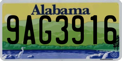 AL license plate 9AG3916