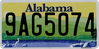 AL license plate 9AG5074