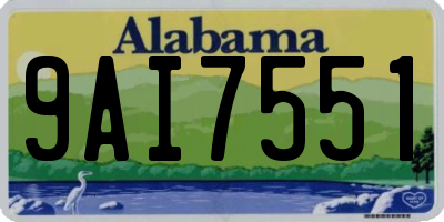 AL license plate 9AI7551