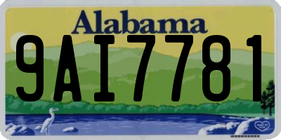 AL license plate 9AI7781