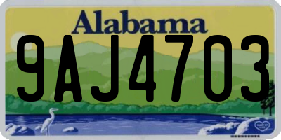 AL license plate 9AJ4703