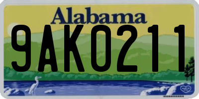 AL license plate 9AK0211
