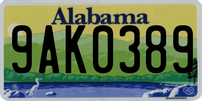 AL license plate 9AK0389