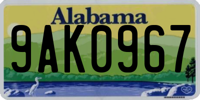AL license plate 9AK0967