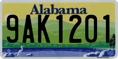 AL license plate 9AK1201