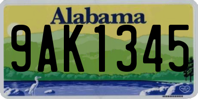 AL license plate 9AK1345