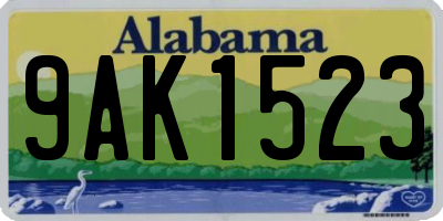 AL license plate 9AK1523