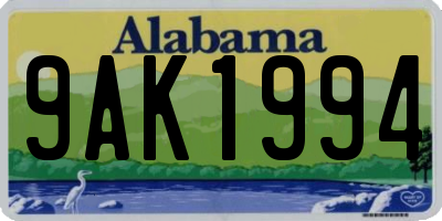 AL license plate 9AK1994