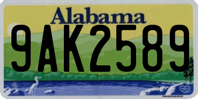 AL license plate 9AK2589