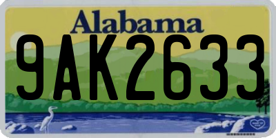AL license plate 9AK2633