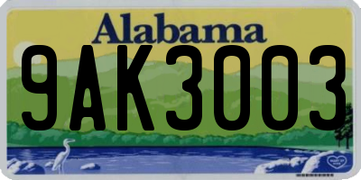 AL license plate 9AK3003