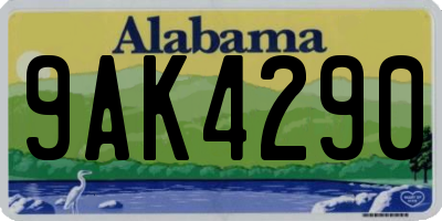 AL license plate 9AK4290