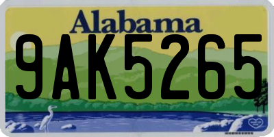 AL license plate 9AK5265