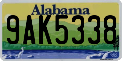 AL license plate 9AK5338