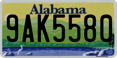 AL license plate 9AK5580