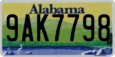 AL license plate 9AK7798