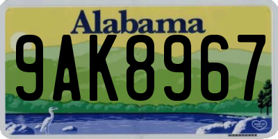 AL license plate 9AK8967