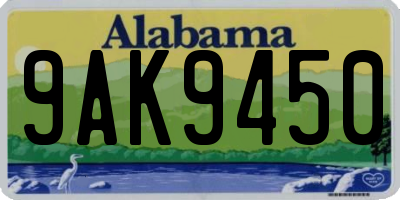 AL license plate 9AK9450