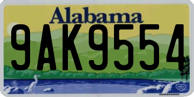 AL license plate 9AK9554