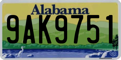 AL license plate 9AK9751