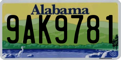 AL license plate 9AK9781