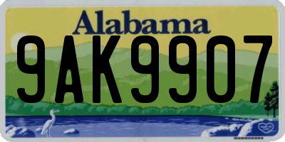 AL license plate 9AK9907