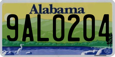 AL license plate 9AL0204
