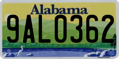 AL license plate 9AL0362