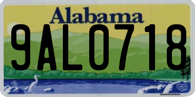 AL license plate 9AL0718