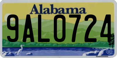 AL license plate 9AL0724