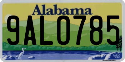 AL license plate 9AL0785