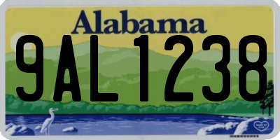 AL license plate 9AL1238