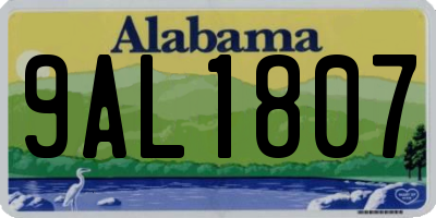 AL license plate 9AL1807