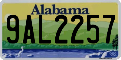 AL license plate 9AL2257