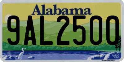 AL license plate 9AL2500
