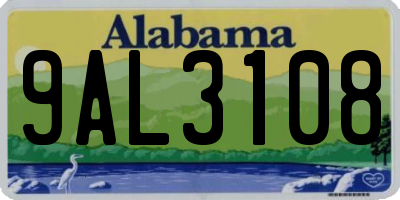 AL license plate 9AL3108