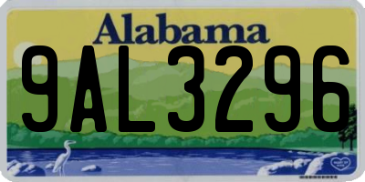 AL license plate 9AL3296