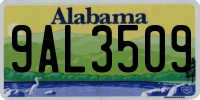 AL license plate 9AL3509