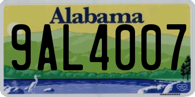 AL license plate 9AL4007
