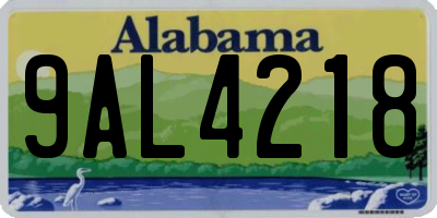 AL license plate 9AL4218