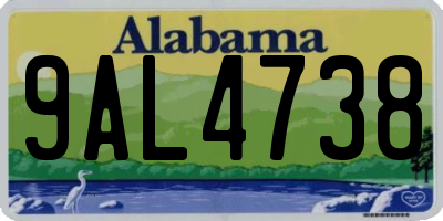 AL license plate 9AL4738