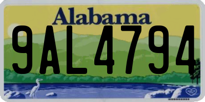 AL license plate 9AL4794