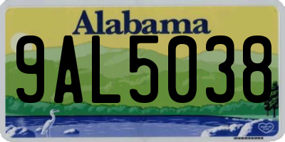 AL license plate 9AL5038