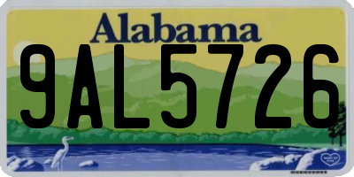AL license plate 9AL5726