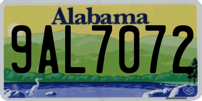 AL license plate 9AL7072
