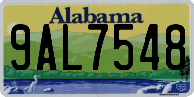 AL license plate 9AL7548